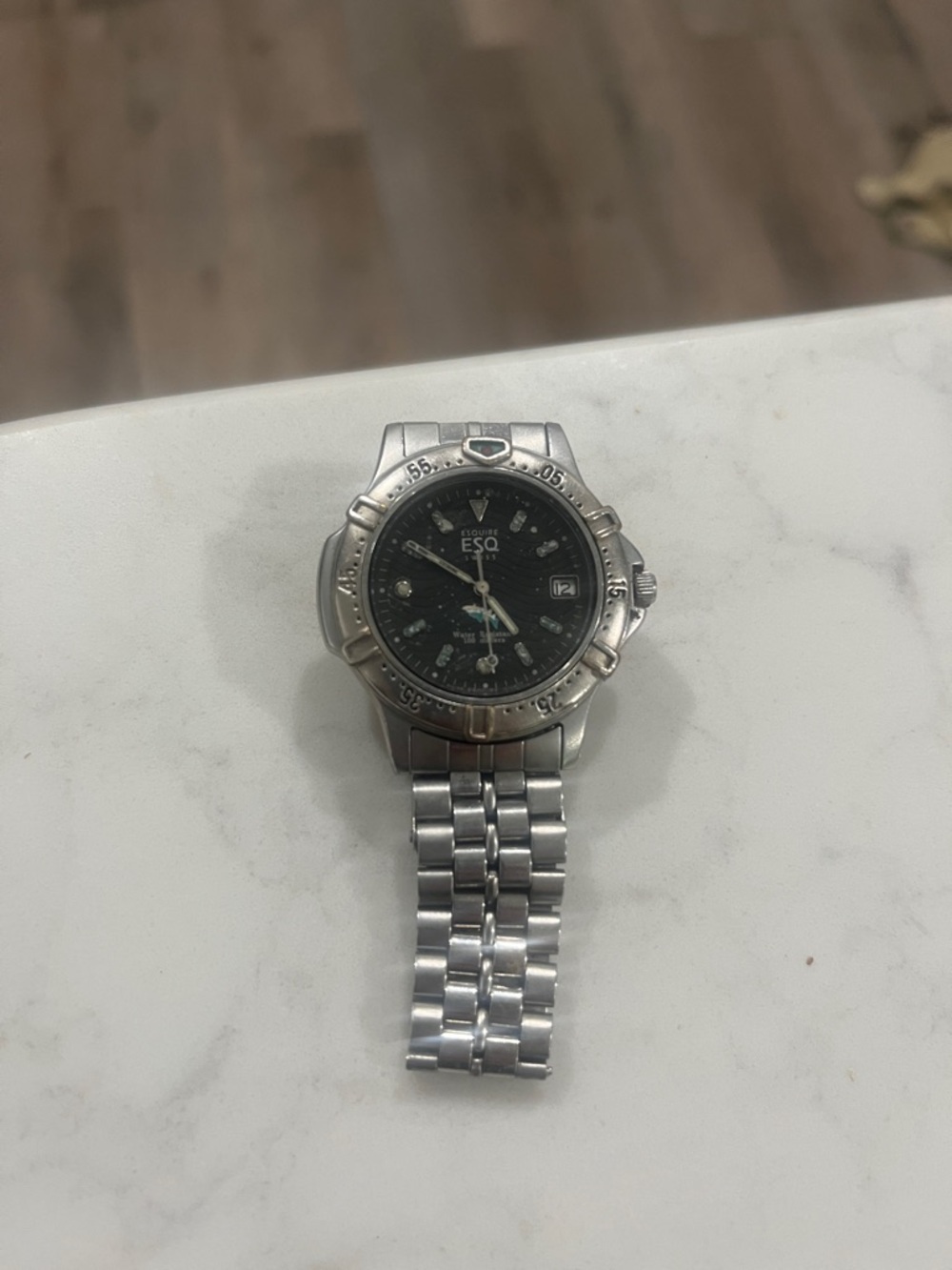 ESQ Stainless Steel Men's Esquire Watch with Black Dial